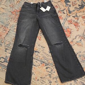 Good American Charcoal Flare Jeans